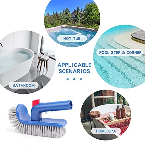 Pool Brush Head for Cleaning Walls,Steps & Corners,Rotatable Hand Scrub