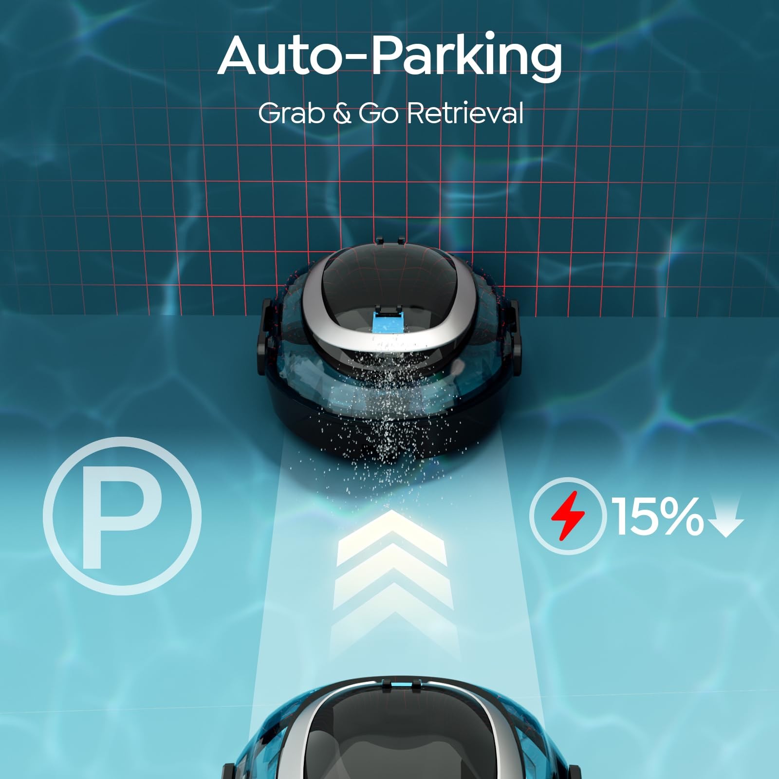 S2 Pool Vacuum Robot for Above Ground Pools, Cordless Operation, 80-Min Runti…