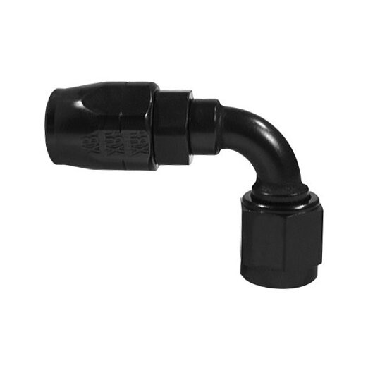 XRP 209008BB Size 8 Black 90 Degree Double Swivel Hose End