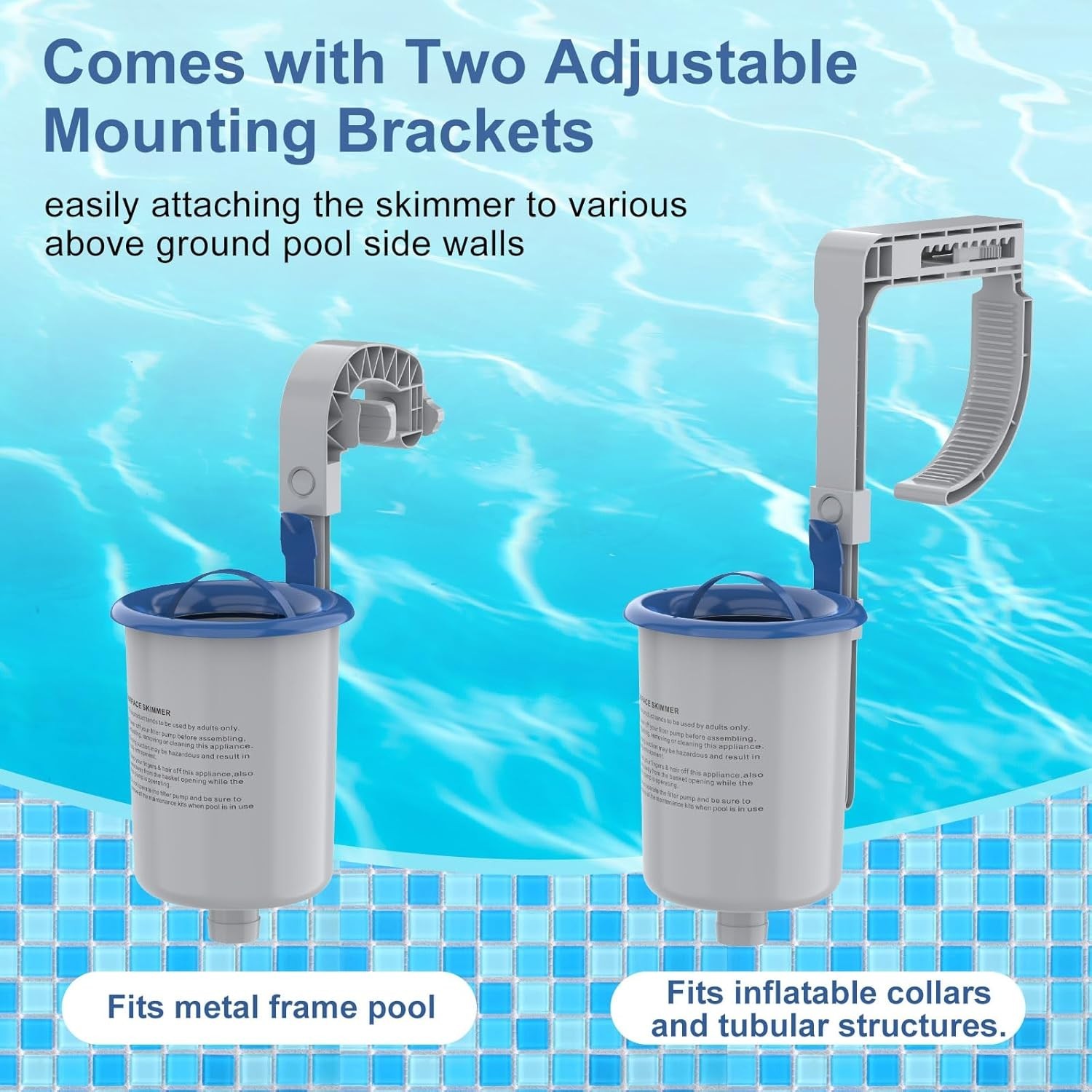 Adjustable Pool Skimmer for Above Ground Pool Maintenance