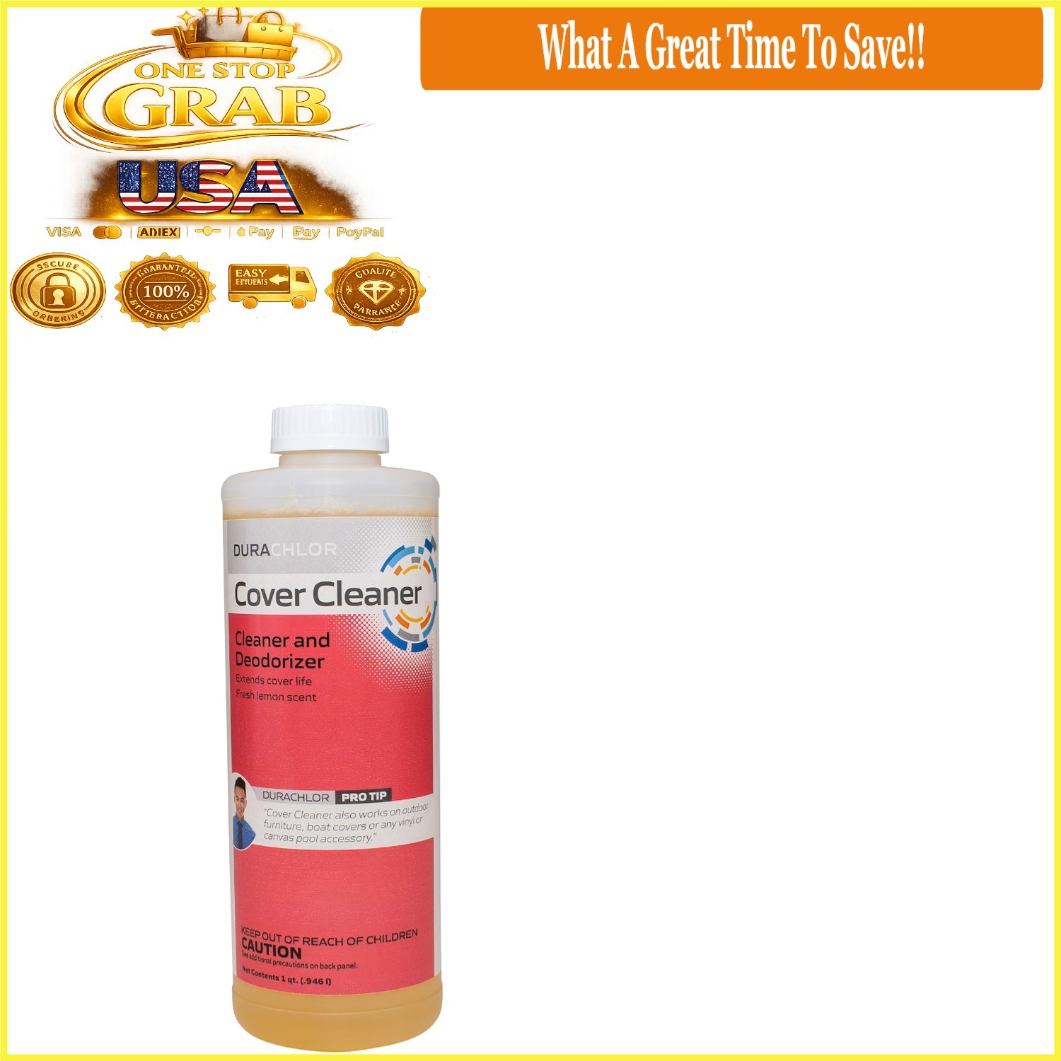 Pool Cover Cleaner Qt – Cleans Deodorizes Vinyl Canvas Winter Cover