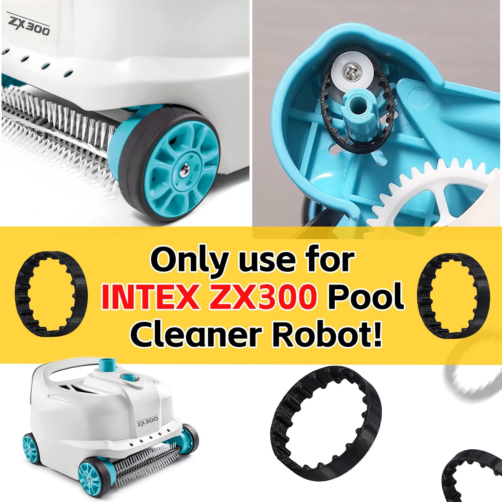 5 Pcs Replacement Belts for INTEX ZX300 Automatic Pool Cleaner Robot Belt Repla