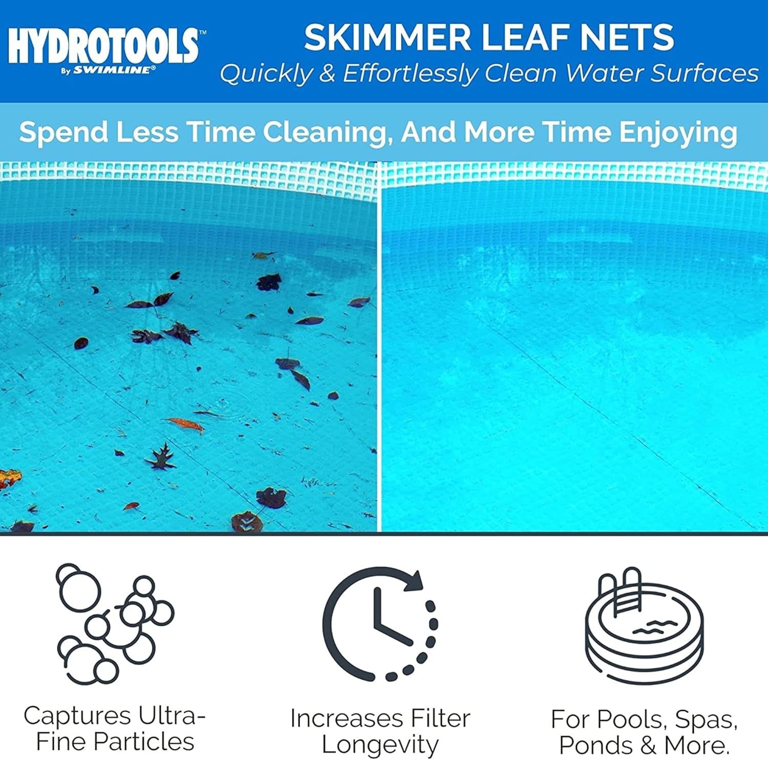 Ultra-Fine Mesh Leaf Skimmer Head – Heavy-Duty Cleaner for Pools and Hot Tubs