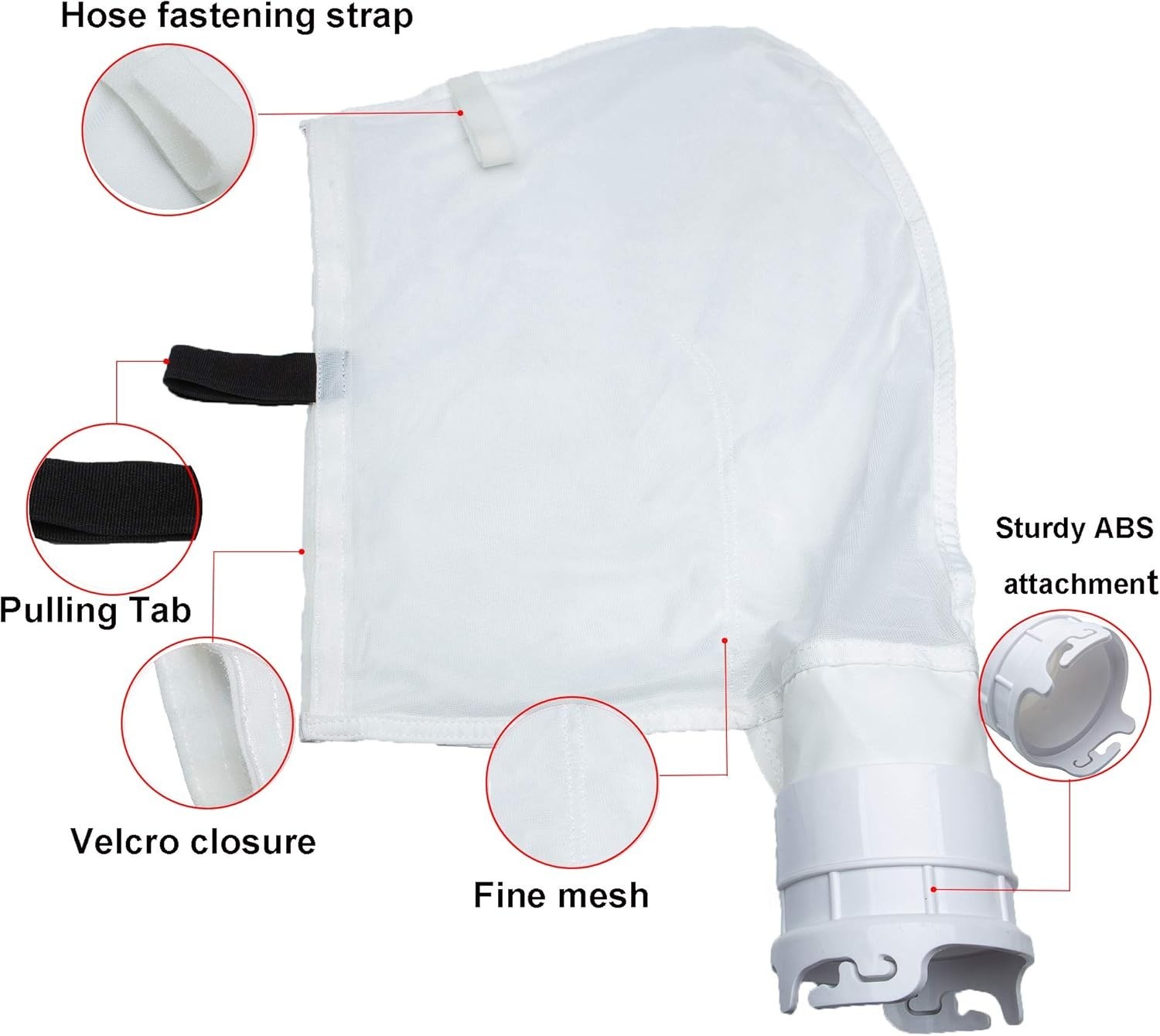 Pool Cleaner Fine Mesh Bag with Hook and Loop Fastener Enclosure Compatible w…
