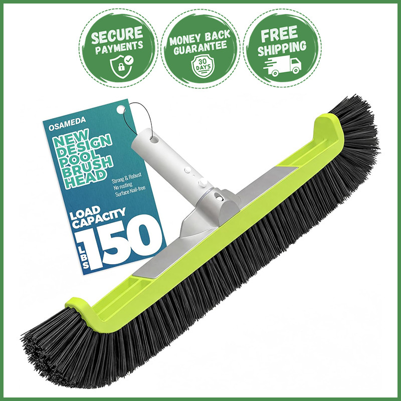 18 INCH SWIMMING POOL BRUSH HEAD Curved Scrub Cleaning Surfaces Walls Floor Tile