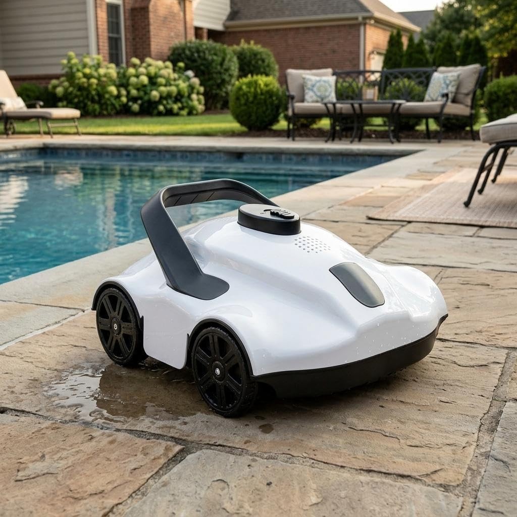 Wireless Robotic Pool Vacuum Cleaner for Pool Floor 130Min Automatic Pool Robot