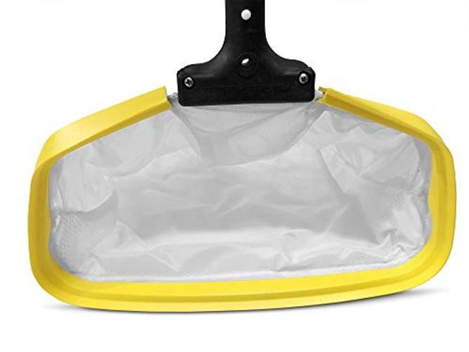 Pool Net – 14&Prime; Round, Yellow, Plastic, Polycarbonate Handle, Compact, Durable