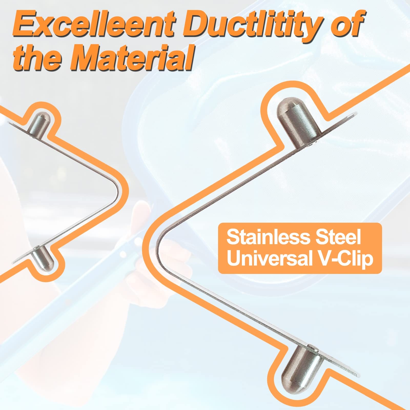 10 PCS Stainless Steel V-Clips Butterfly V Clip for Swimming Pool Spa Brush, …