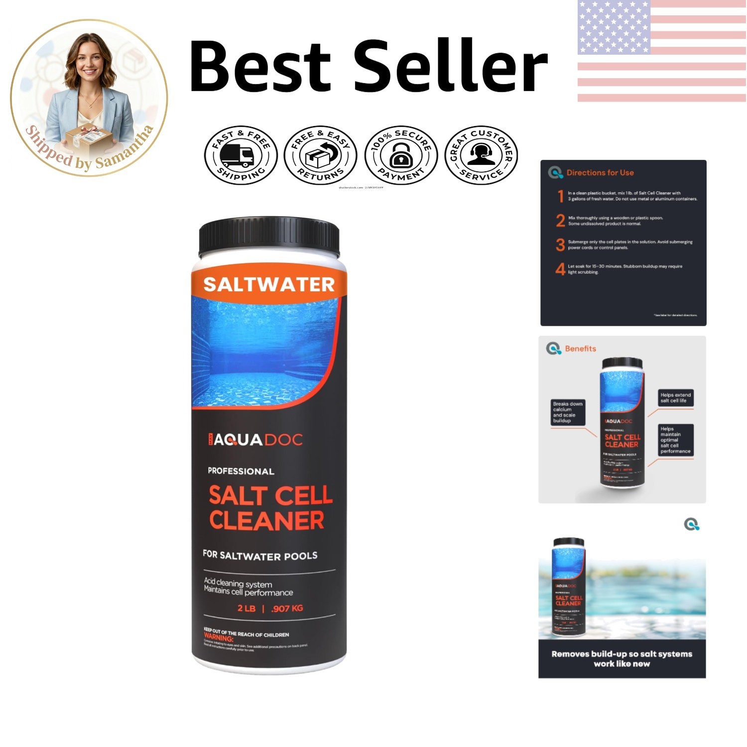 32oz Salt Cell Cleaner Solution – Prevent Buildup for Optimal Pool Function