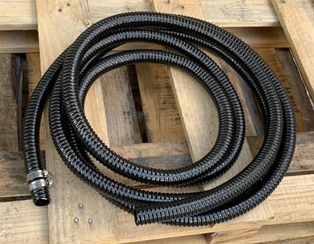 1 1/2 Inch Pond Sump Pump Discharge Hose Corrugated Water Hose Black PVC