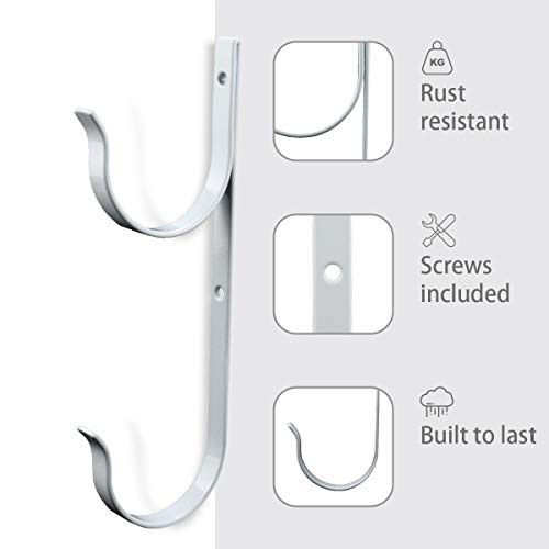 4 PCS Set Pool Pole Hangers Heavy Duty Aluminium Holder Hooks with White
