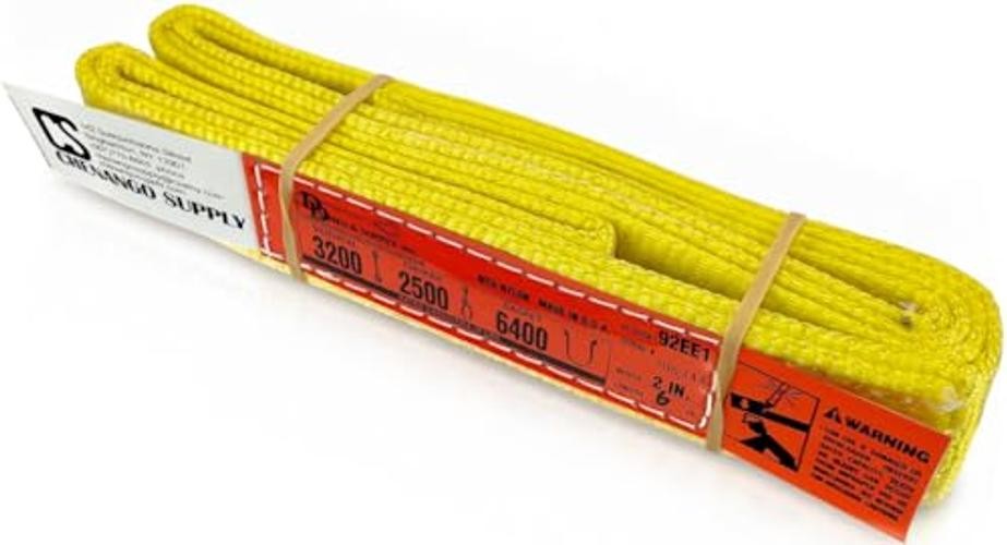 DD Sling 2 Inch x 6 Foot Nylon Lifting Sling – USA Made, 3,200 lb Vertical,