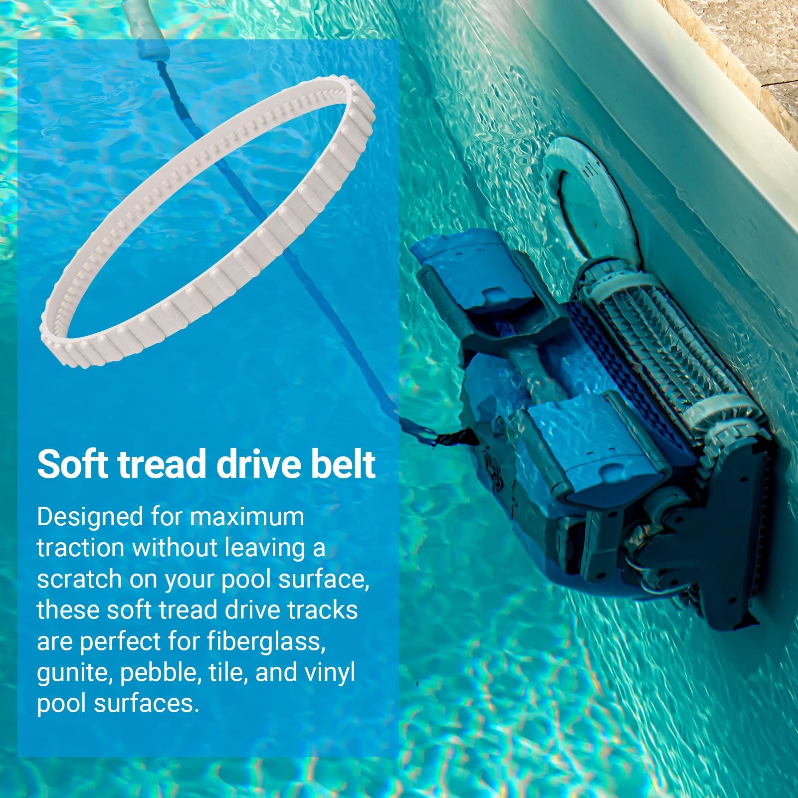 AR-PRO RCX23002 Premium Soft Tread Drive Belt, 2-Pack, for Hayward Pool Cleaners