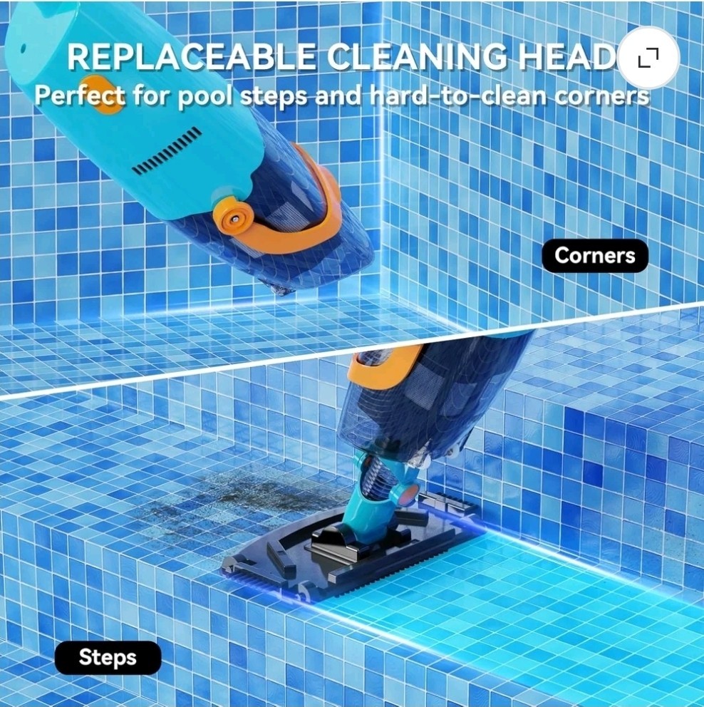 LVKE L2 Cordless Handheld Pool Vacuum Telescopic Pole 30W Strong Suction New