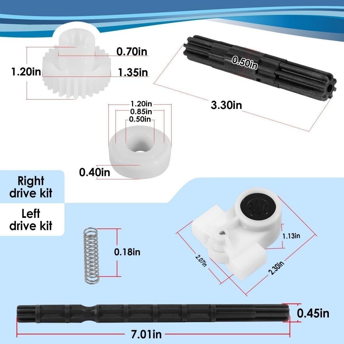 360290, 360289 Left Right Drive Kit for Pentair Rebel Kreepy Krauly Pool Cleaner