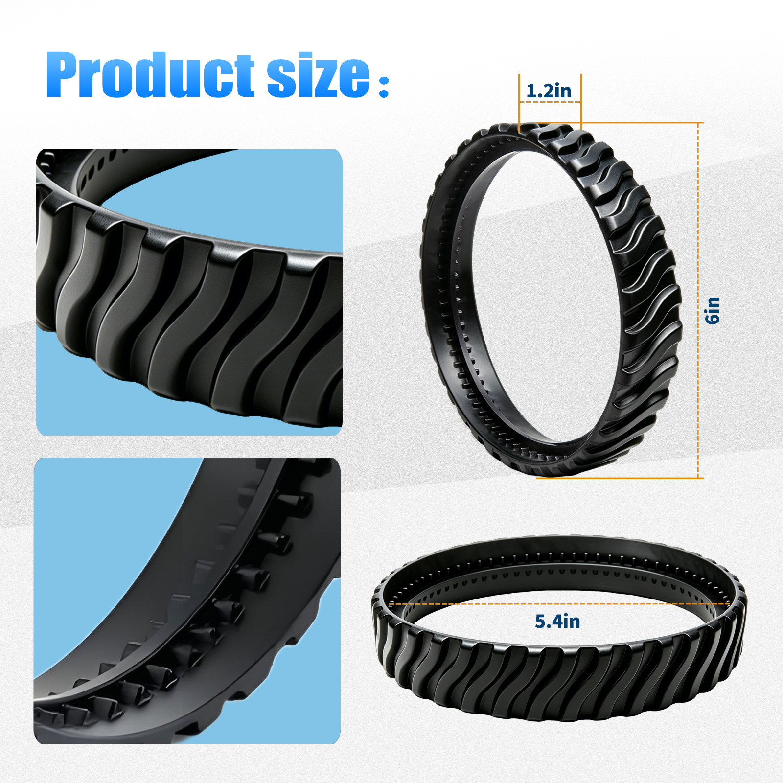 4 Pcs Pool Cleaner Tire Track R0526100 Fit for Zodiac Baracuda MX8 / MX6 Elite