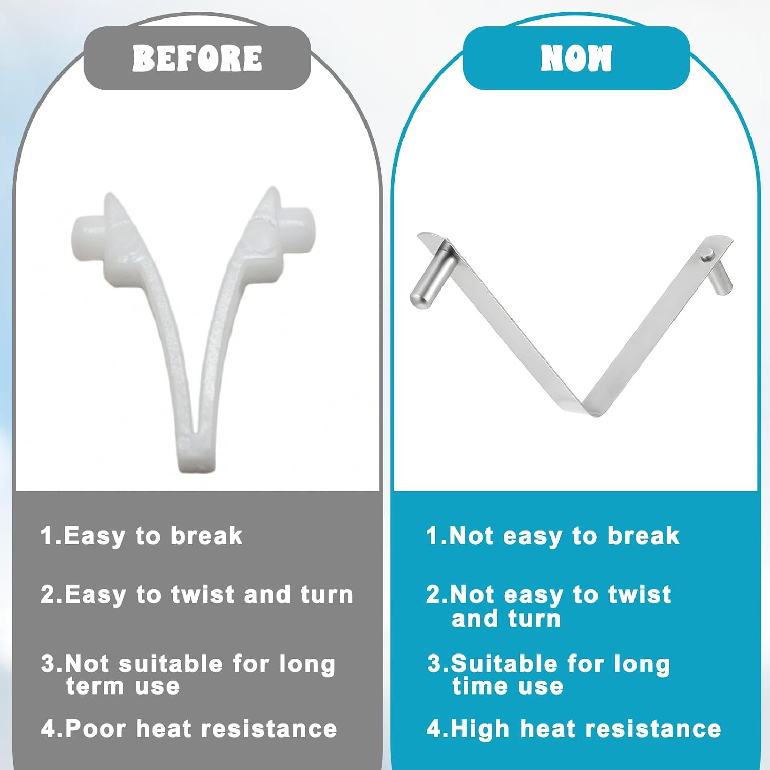 6 Pcs Pool Pole Clips, Stainless Steel Pools Brush Clip V-Shaped Clips