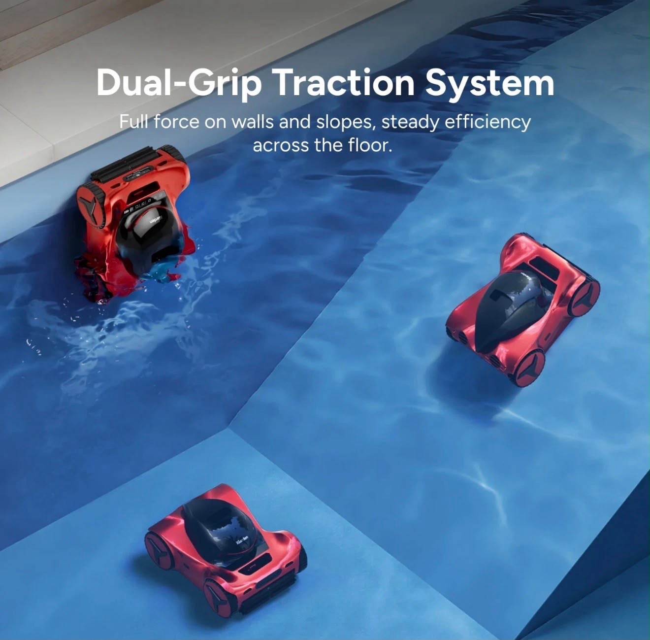 iGarden M1 AI Series Robotic Pool Cleaner Dual Camera In-Ground Red/Black