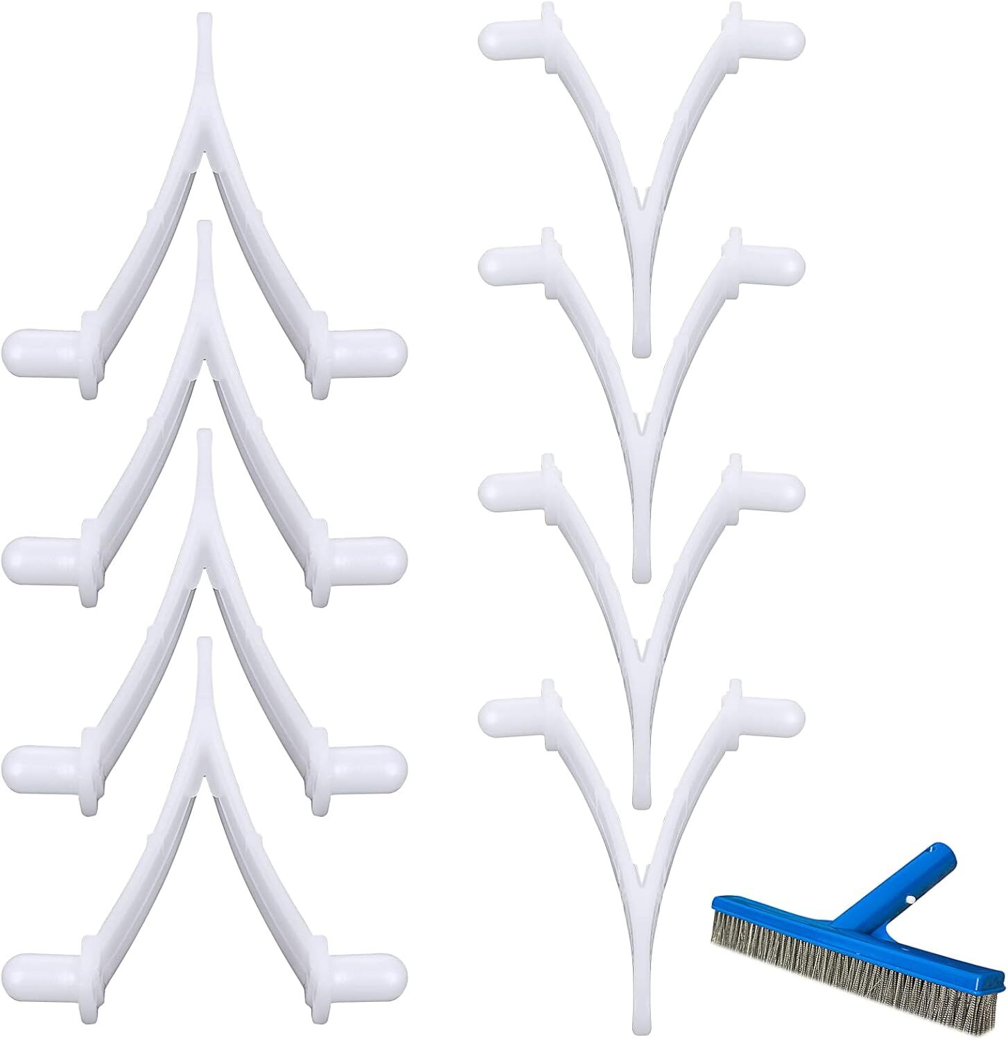 8Pcs Pool Brush Clip Pool V Clips Replacement Set for Poles- Pool Brush