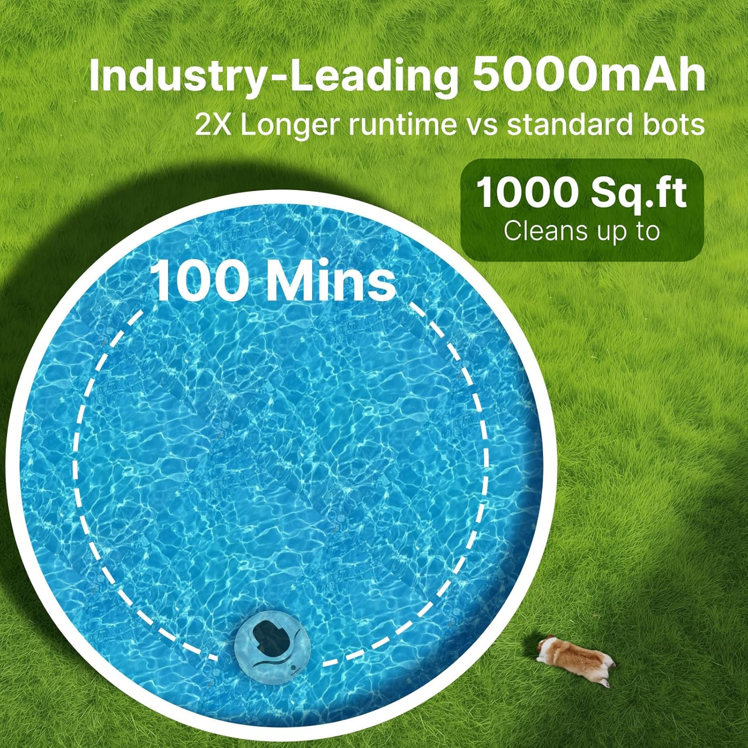 Robotic Pool Cleaner Cordless Vacuum In Ground Flat Pools 120 Min Dual Motor