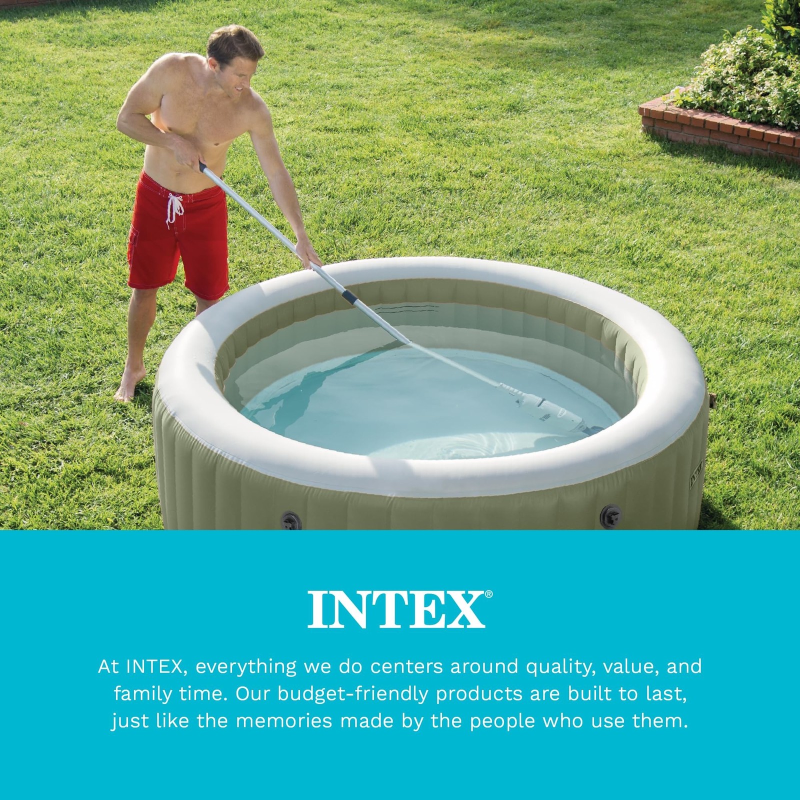 INTEX Rechargeable Handheld Pool Vacuum Cleaner w/ 94in Telescopic Pole