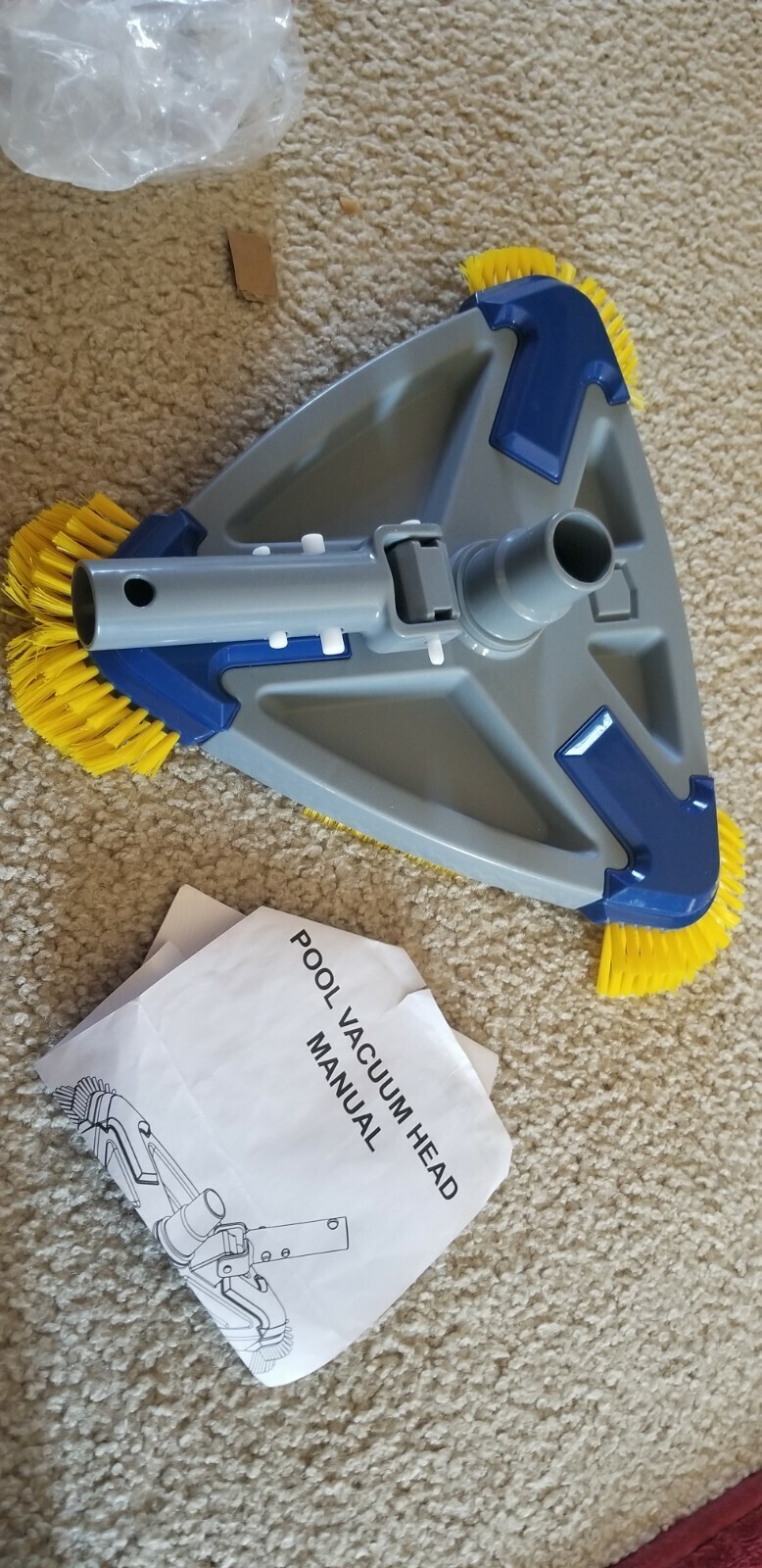 NEDOYA Pool Vacuum Head，11&Prime; Triangle Weighted Pool Cleaner EZ Clips Handle Pool