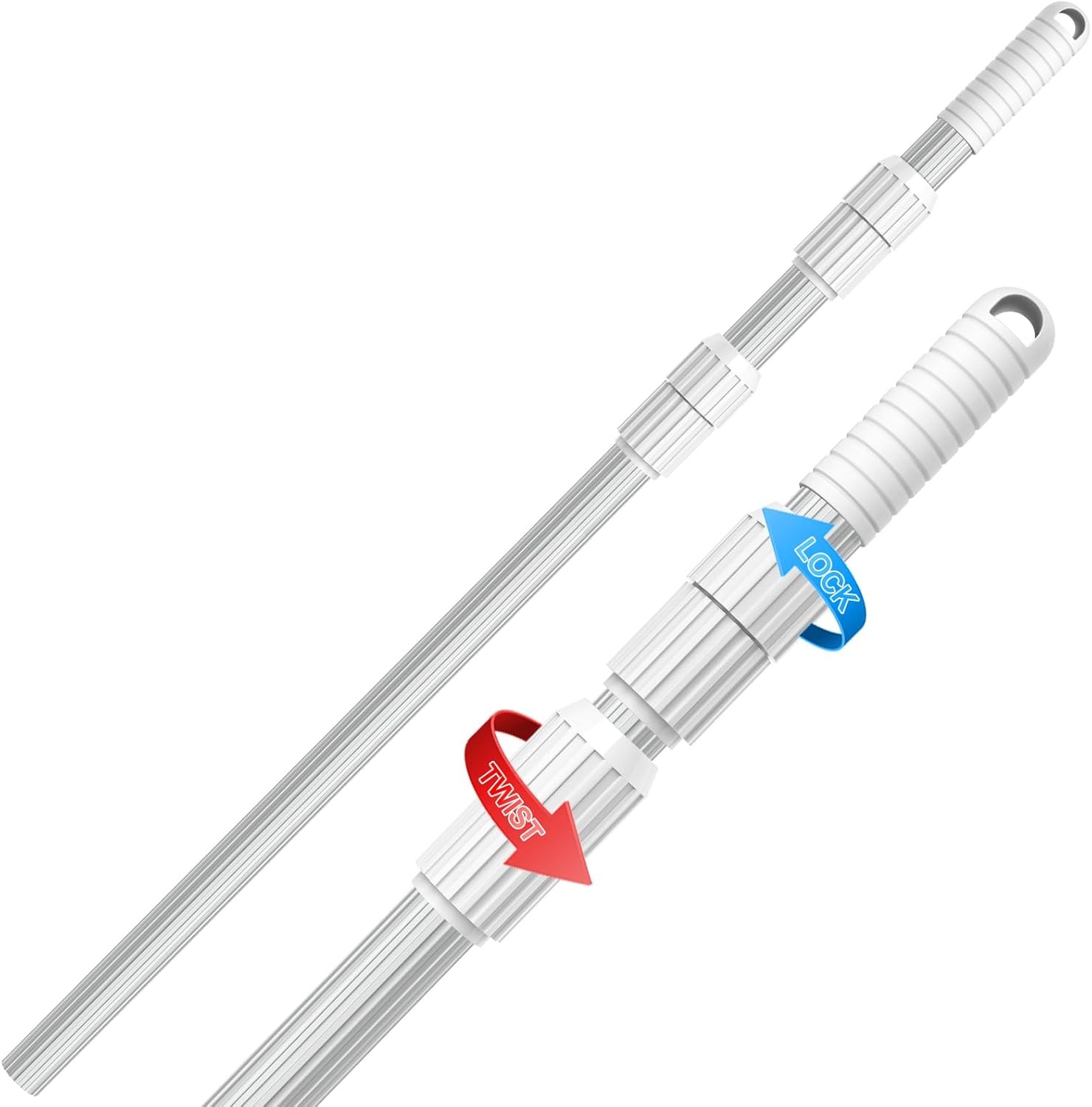 Professional 15 Foot Swimming Pool Pole Telescopic Aluminum Fits Pool Net