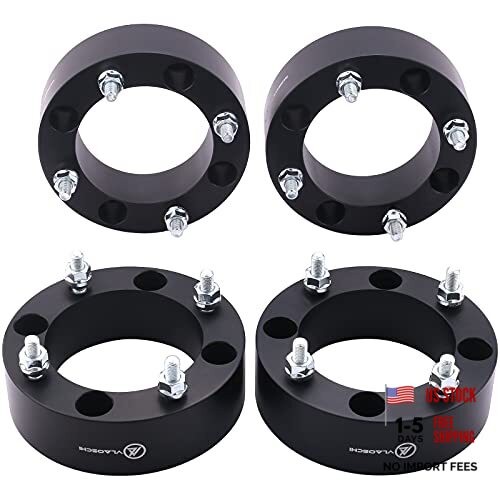 Black Forged 4×156 ATV Wheel Spacers 2 Inch with 12×1.5 2 Inch – Pack of 4