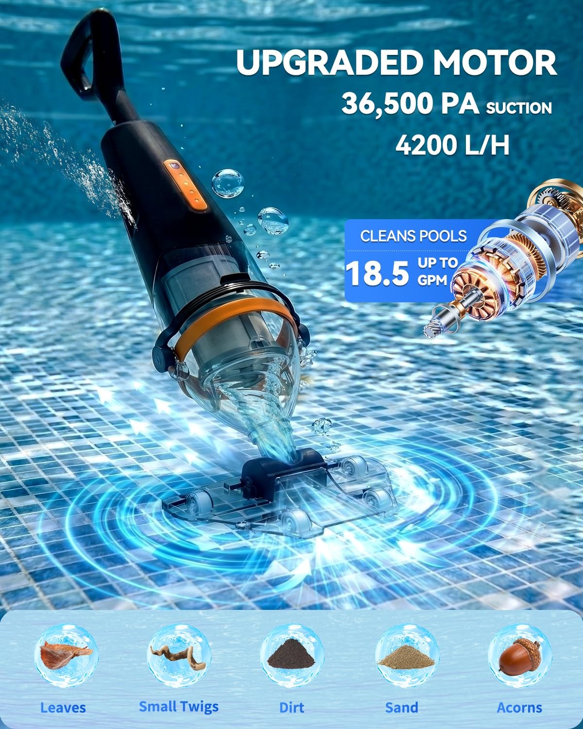 Wireless Remote Pool Vacuum, Cordless Pool Vacuum for Above Ground & Inground…