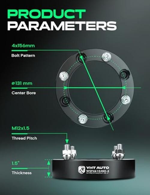 4x156mm Wheel Spacers 1.5 inch Compatible with Polaris RZR 2013-2017, Ranger