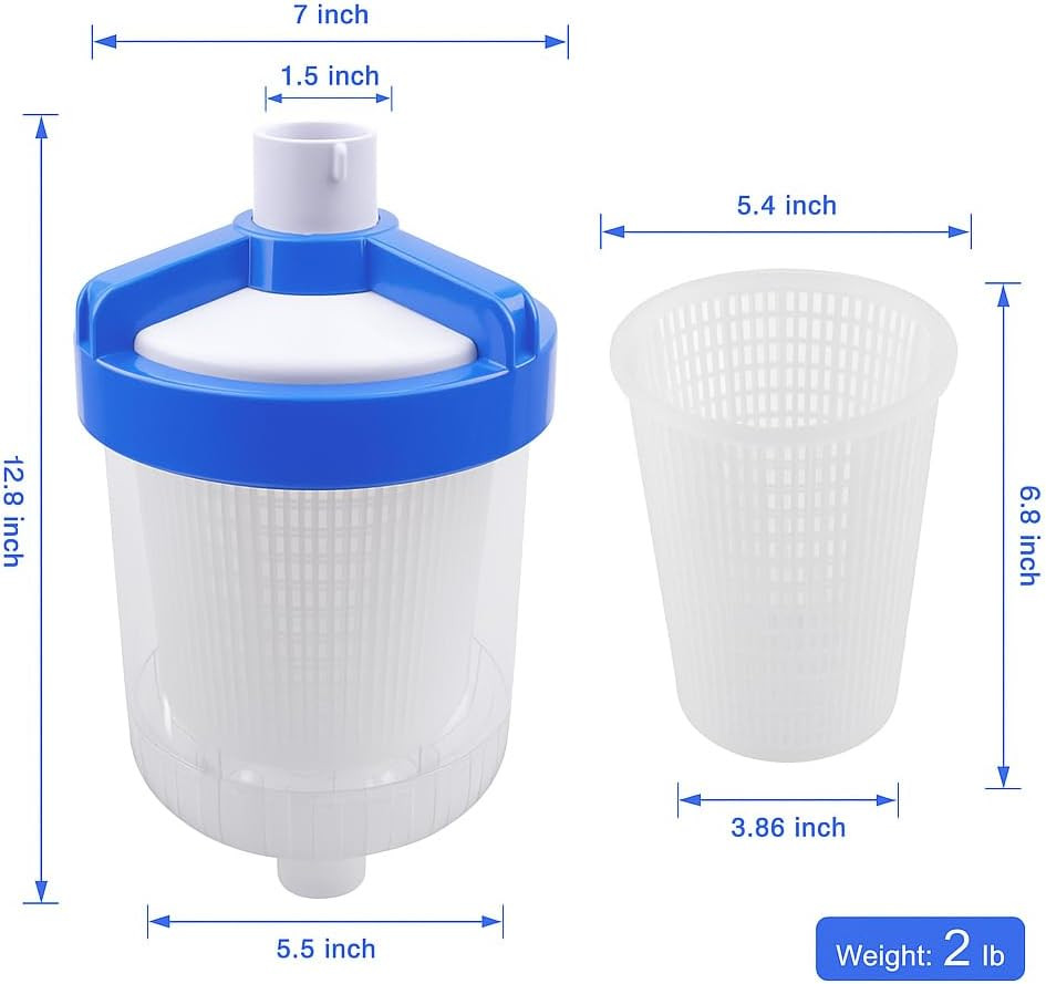 Inline Leaf Catcher Canister for Pool Vacuum Compatible with Hayward W560 Poolva