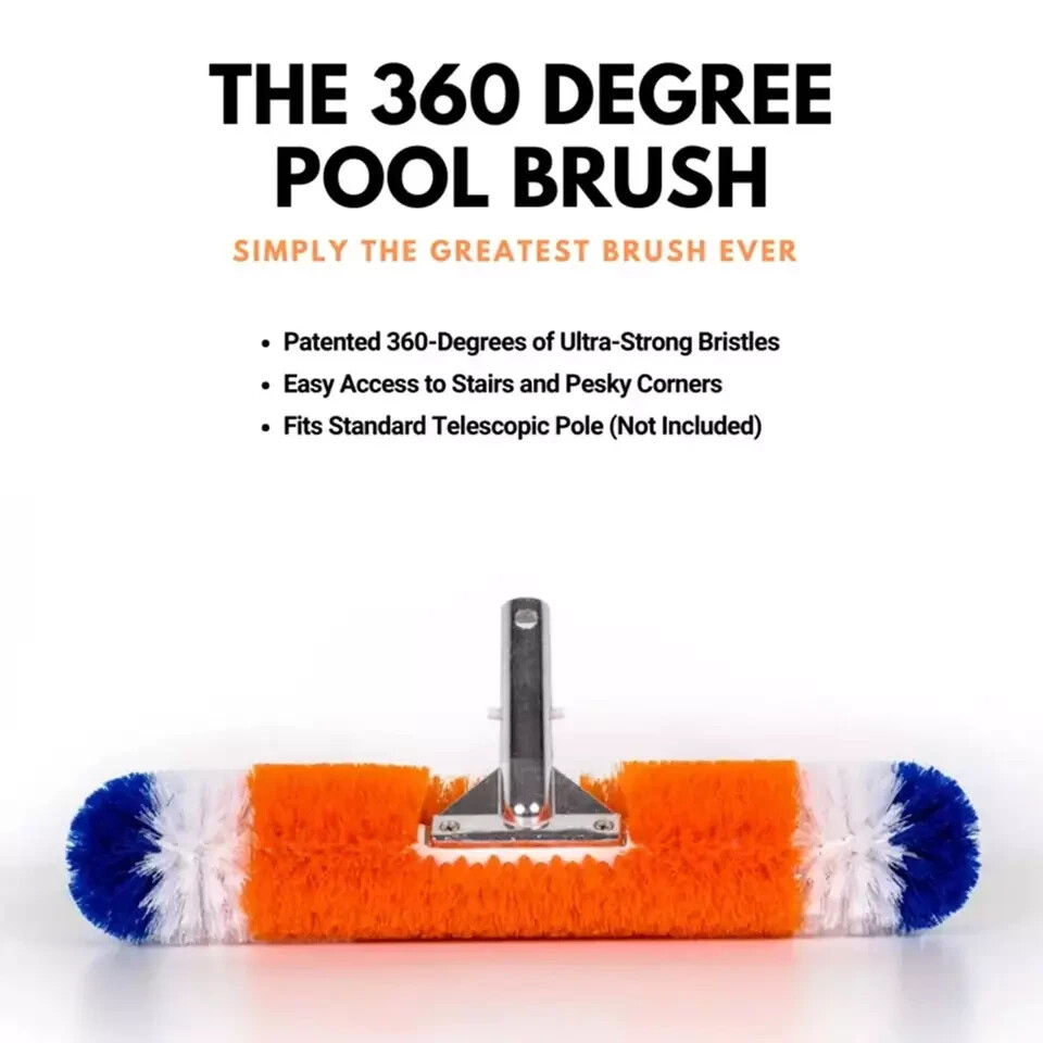 Torrent 18&Prime; 360 Degree Brush Around Swimming Pool Cleaning Brush Accessory
