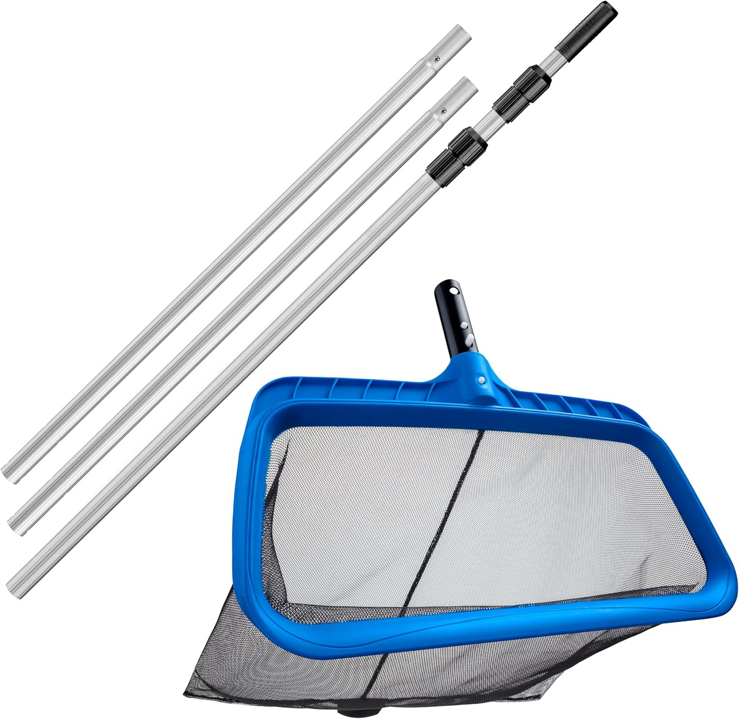 Pool Skimmer Net for Leaves – Deep Bag Pool Nets for Leaves with 13 Feet Aluminu