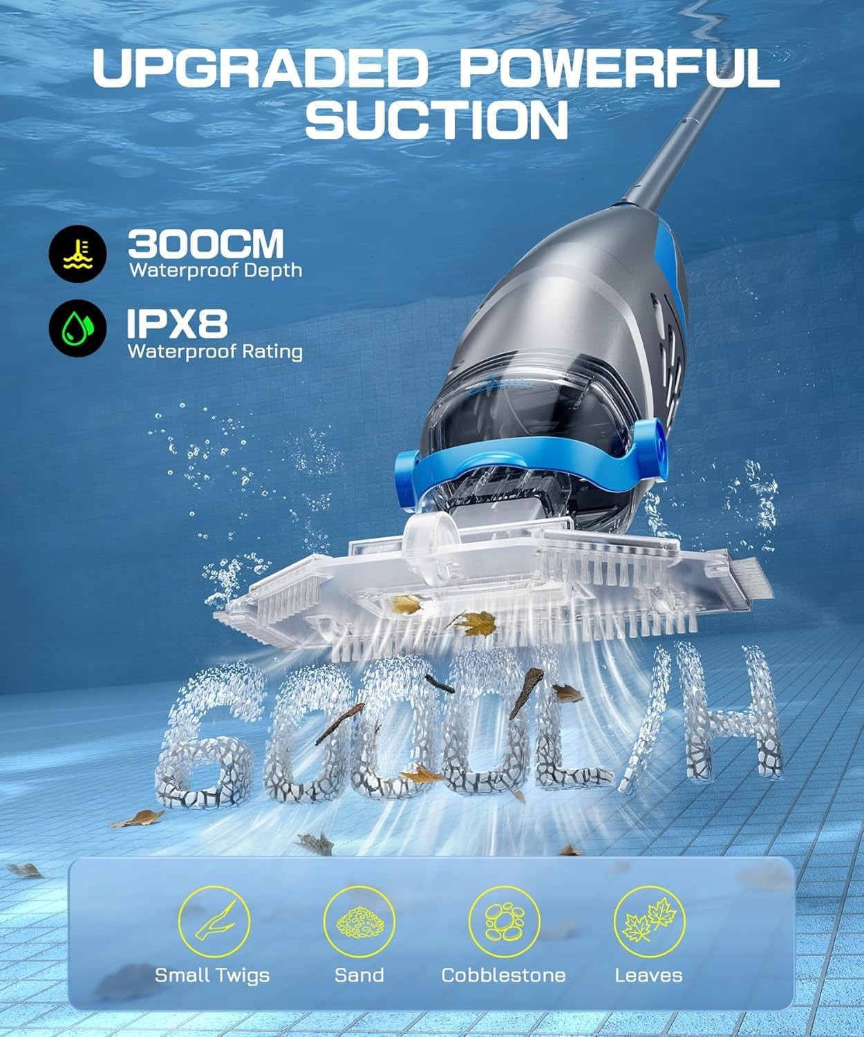 V3 Pool Vacuum for Pebbles & Algae – 118 Inch Depth Cleaning »
