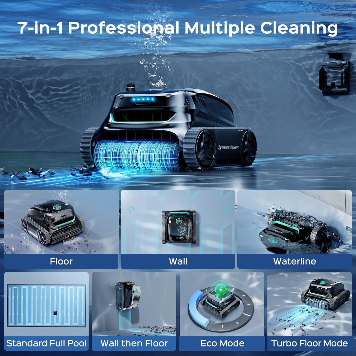 Wybot Solar Powered Pool Cleaner Automatic Robotic Pool Vacuum All Types Pools