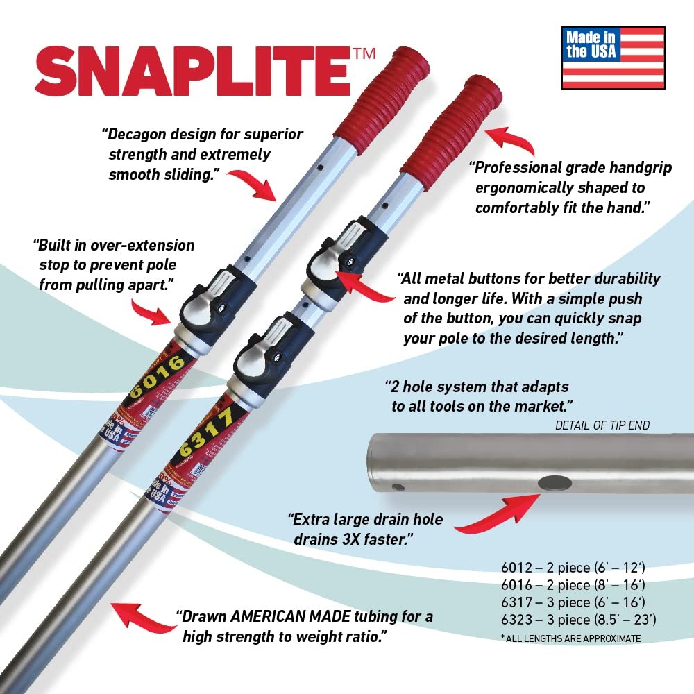 SKIMLITE Snaplite Telescopic Pool Pole 16ft Push Button