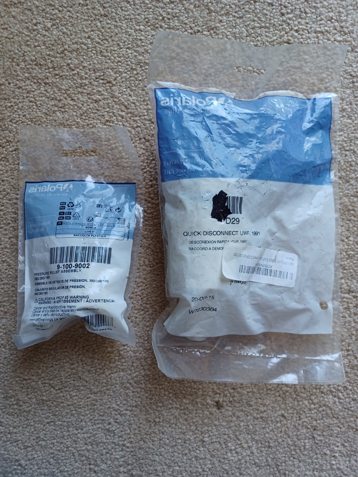 OEM Polaris 91009002 Pressure Relief Valve with D29 Quick Disconnect UWF