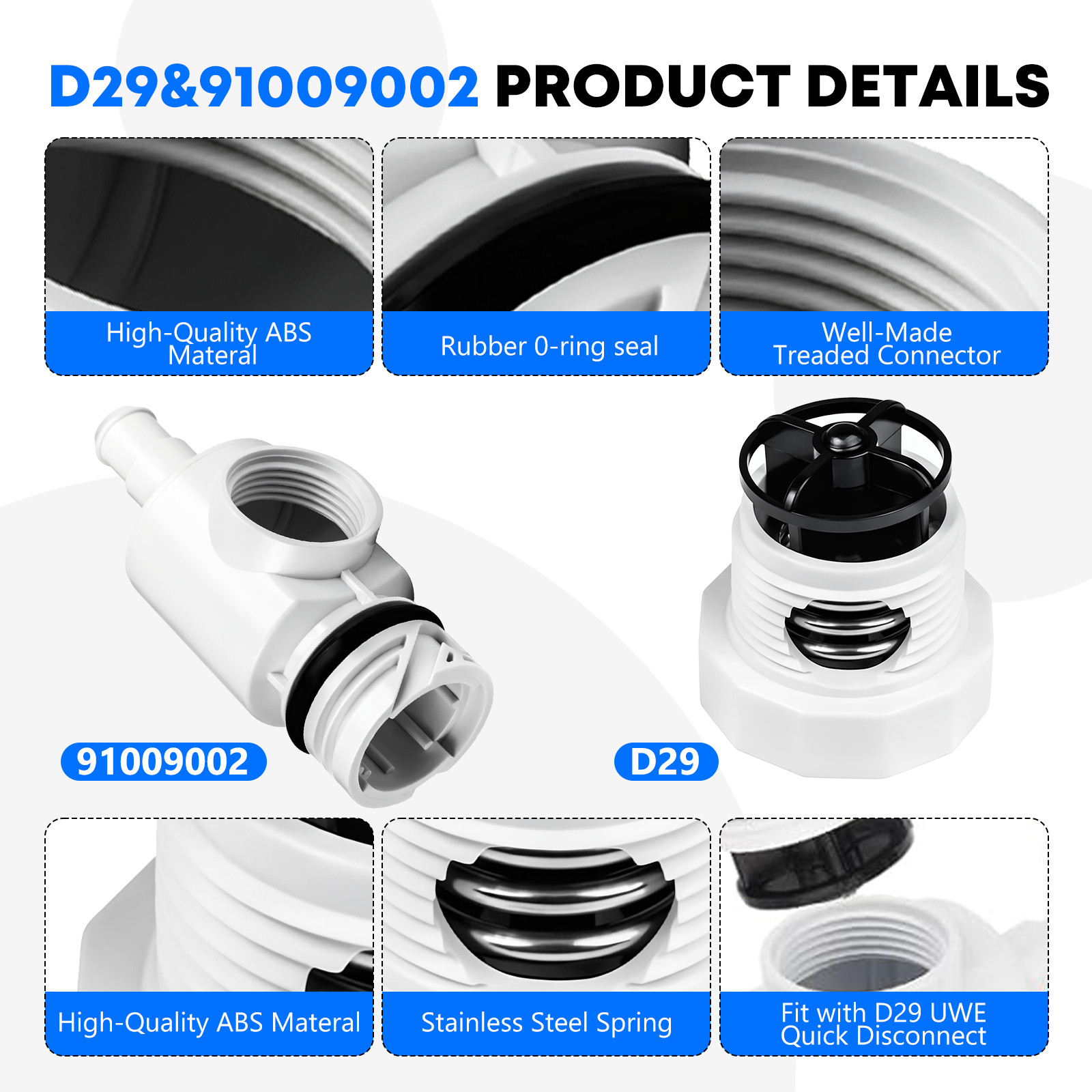 Wall Fitting D29 UWF&Pressure Relief Valve 91009002 Fits for Polaris 180/280/380
