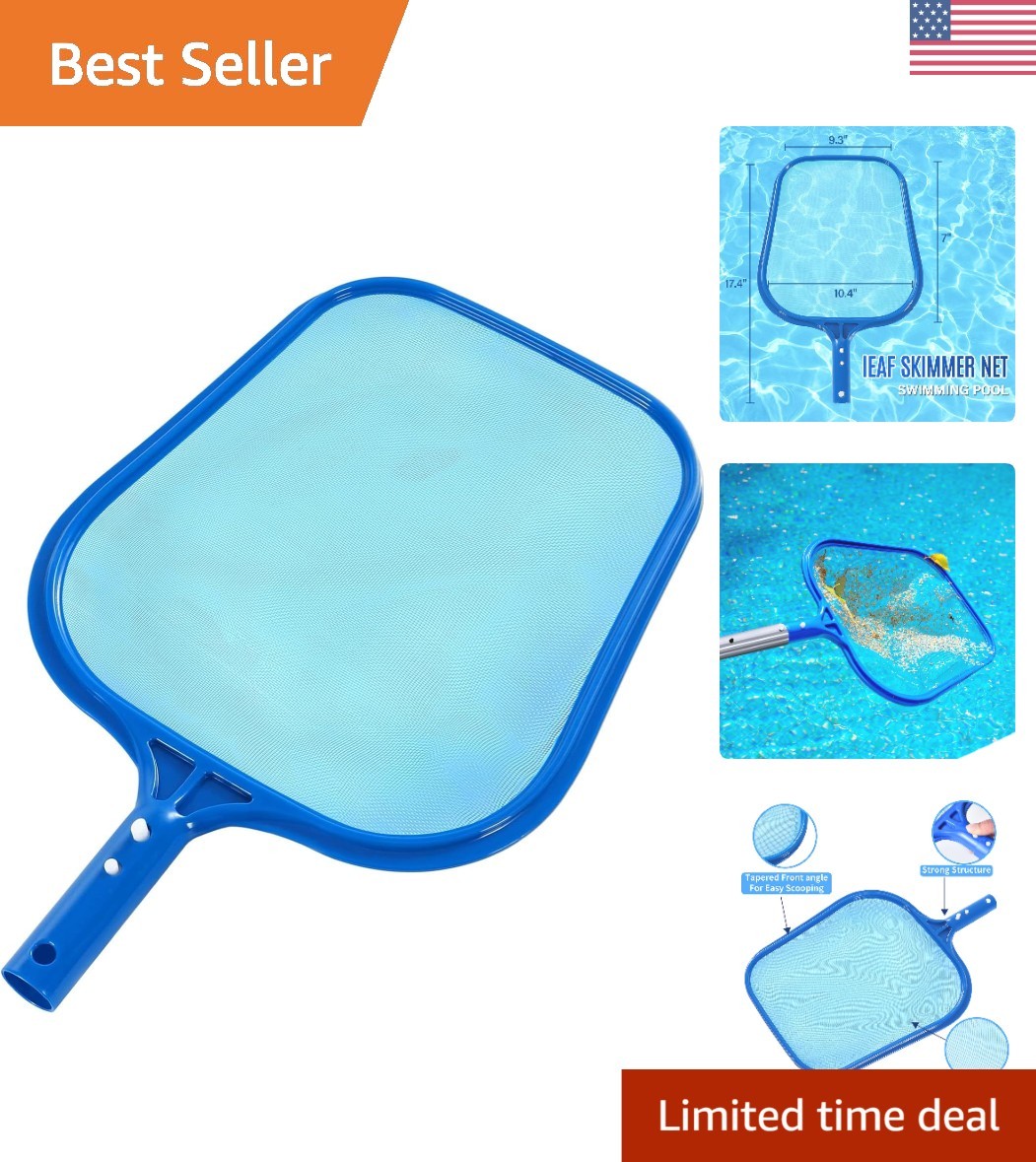 Versatile Pool Skimmer Net for Leaves and Fine Debris – Easy Button Attachment