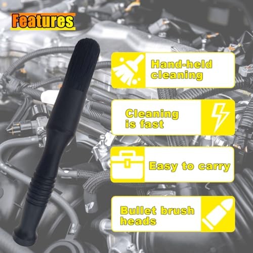 Black Car Parts Washer Brush – Bullet Head Parts Cleaning Brush
