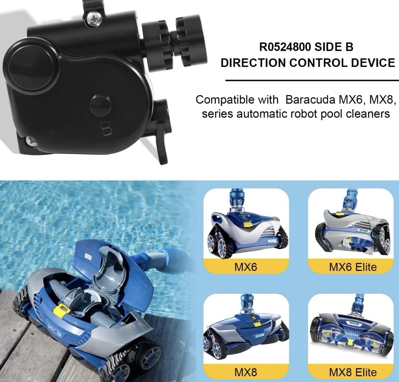 R0524800 Side B Direction Control Device Fits for Zodiac Baracuda MX8, MX8 Elite