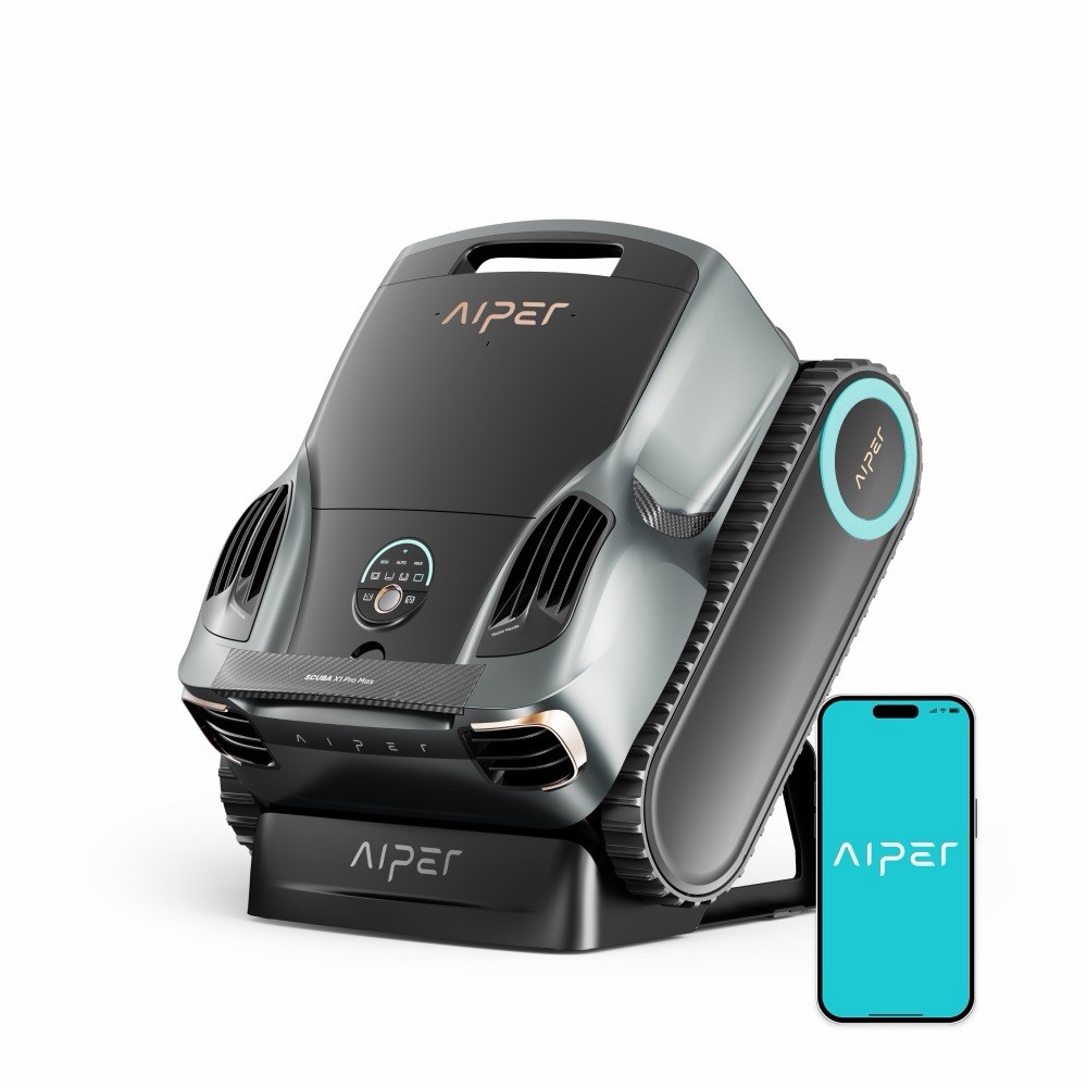 Aiper Scuba X1 Pro Max Cordless Robotic Pool Cleaner, App Control, Floor/Walls