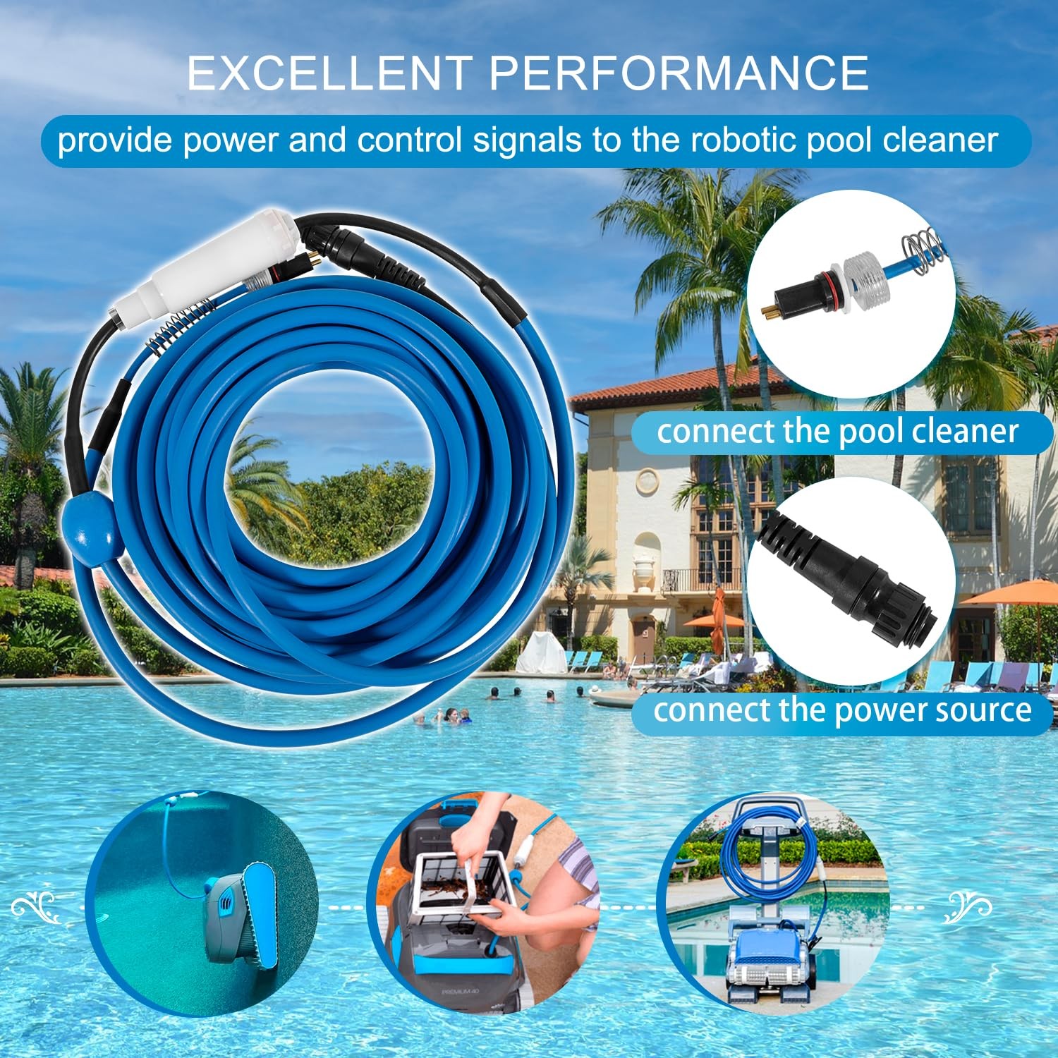 9995861 Cable Swivel DIY 2 Wire 60ft for Dolphin Robotic Pool Cleaner