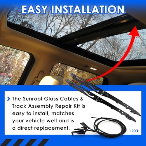 New Upgraded FL3Z16502C22 Sunroof Glass Cables & Track Assembly Repiar Kit