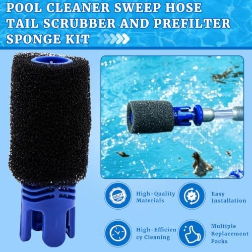 Pool Cleaner Sweep Hose Tail Scrubber and Prefilter Sponge Kit Fit for Polaris 3