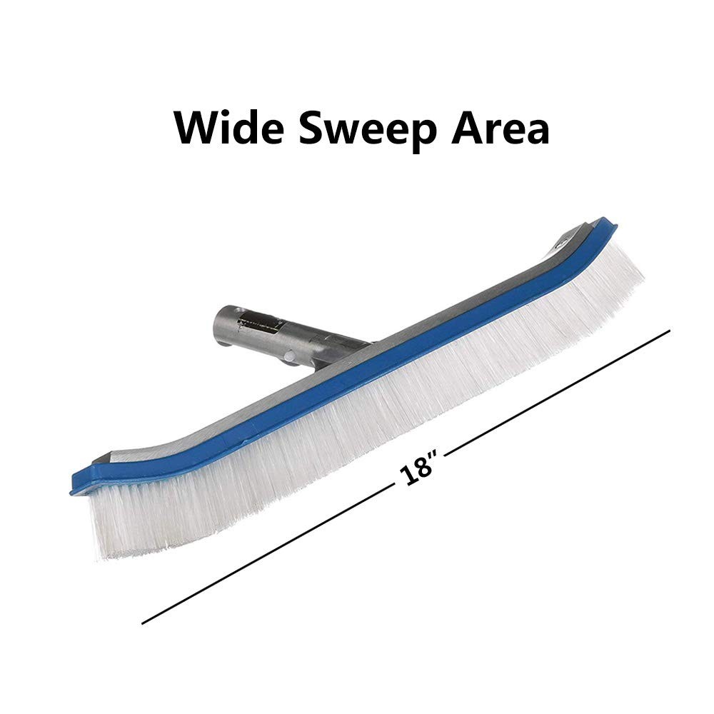 Swimming Pool Wall & Tile Brush18&Prime; Heavy Duty Vinyl Polished Aluminum Back