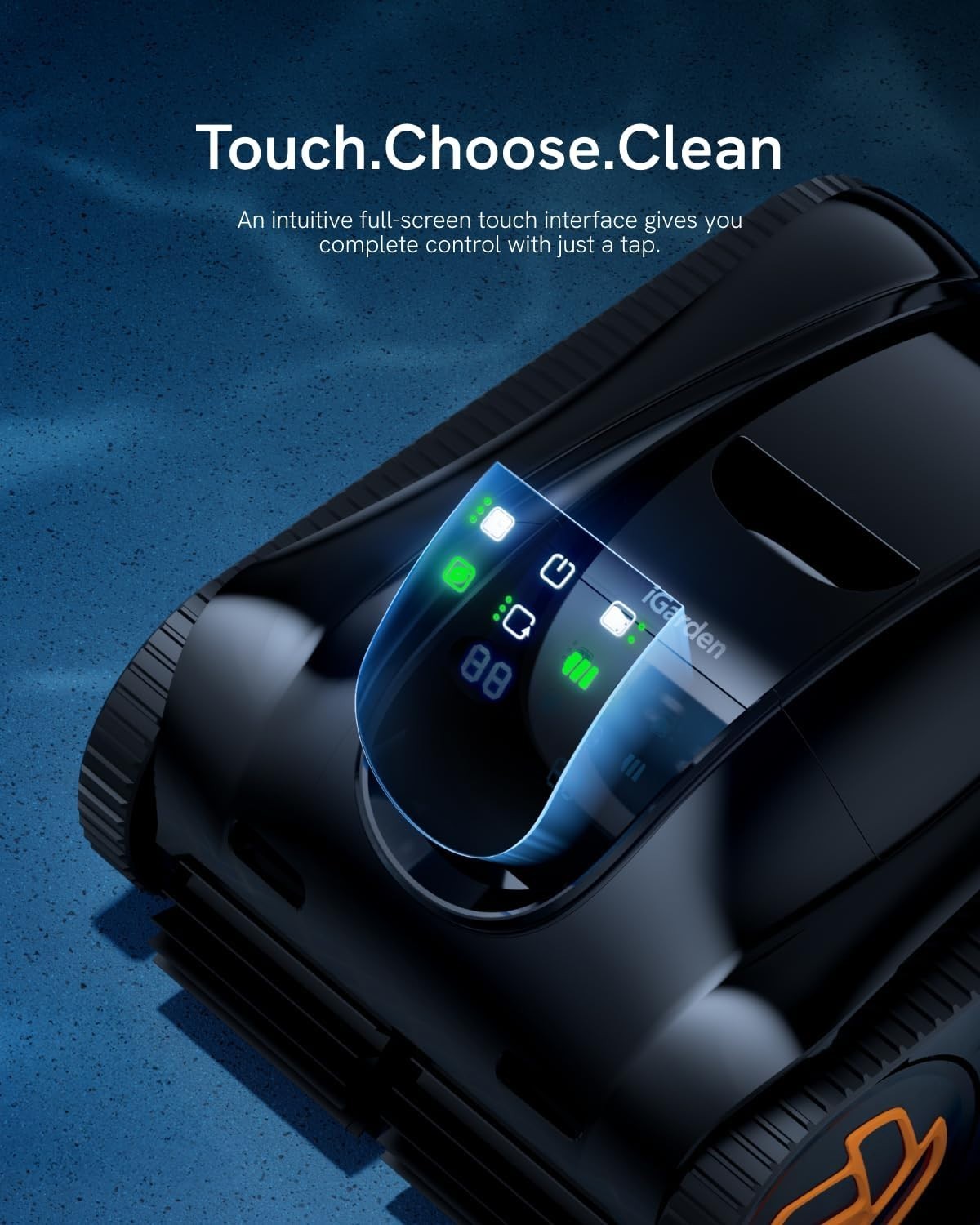 iGARDEN 3.6H Runtime Cordless Robotic Pool Cleaner Wall Climbing Waterline