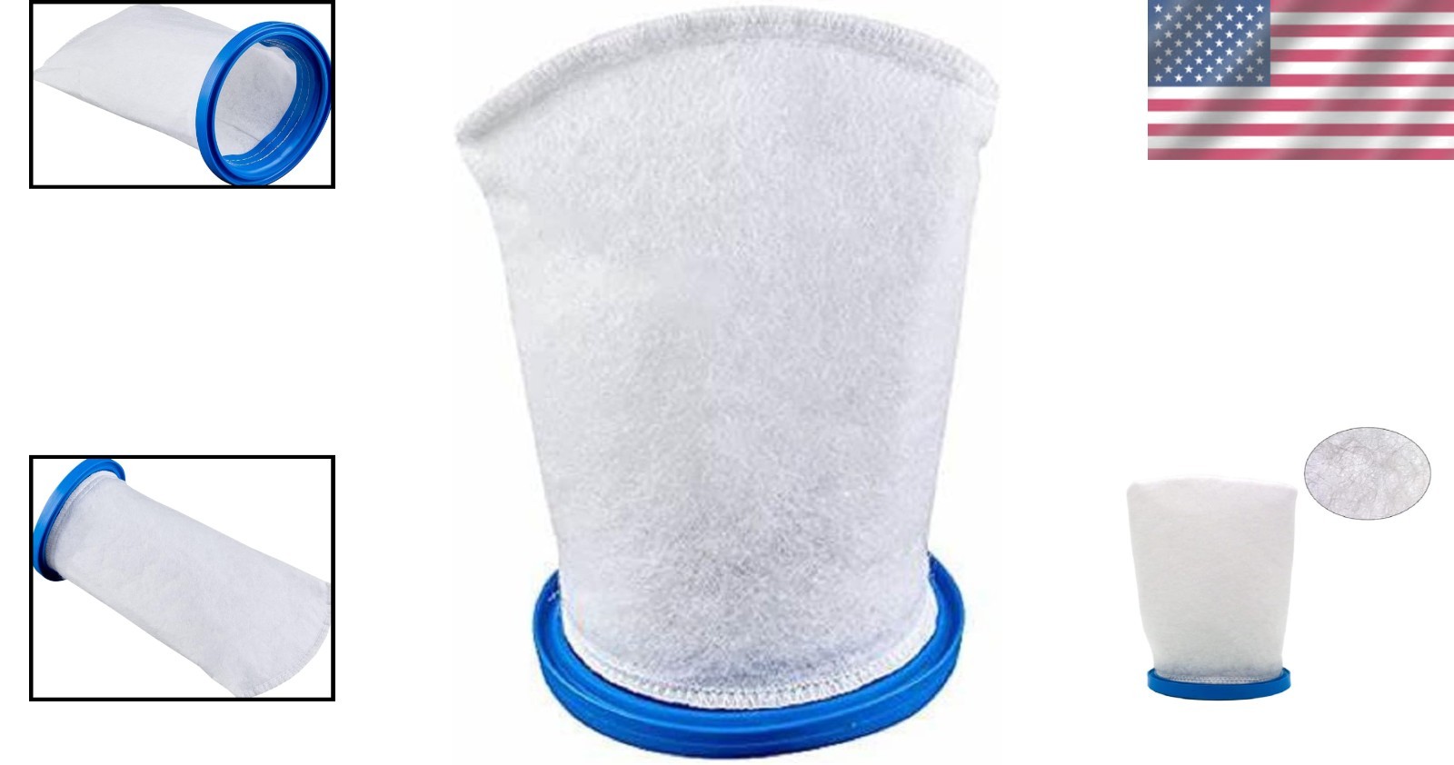Multilayer Filter Bag for Pool Vacuums 4.25 x 2 x 1.5 Inches Nylon Material