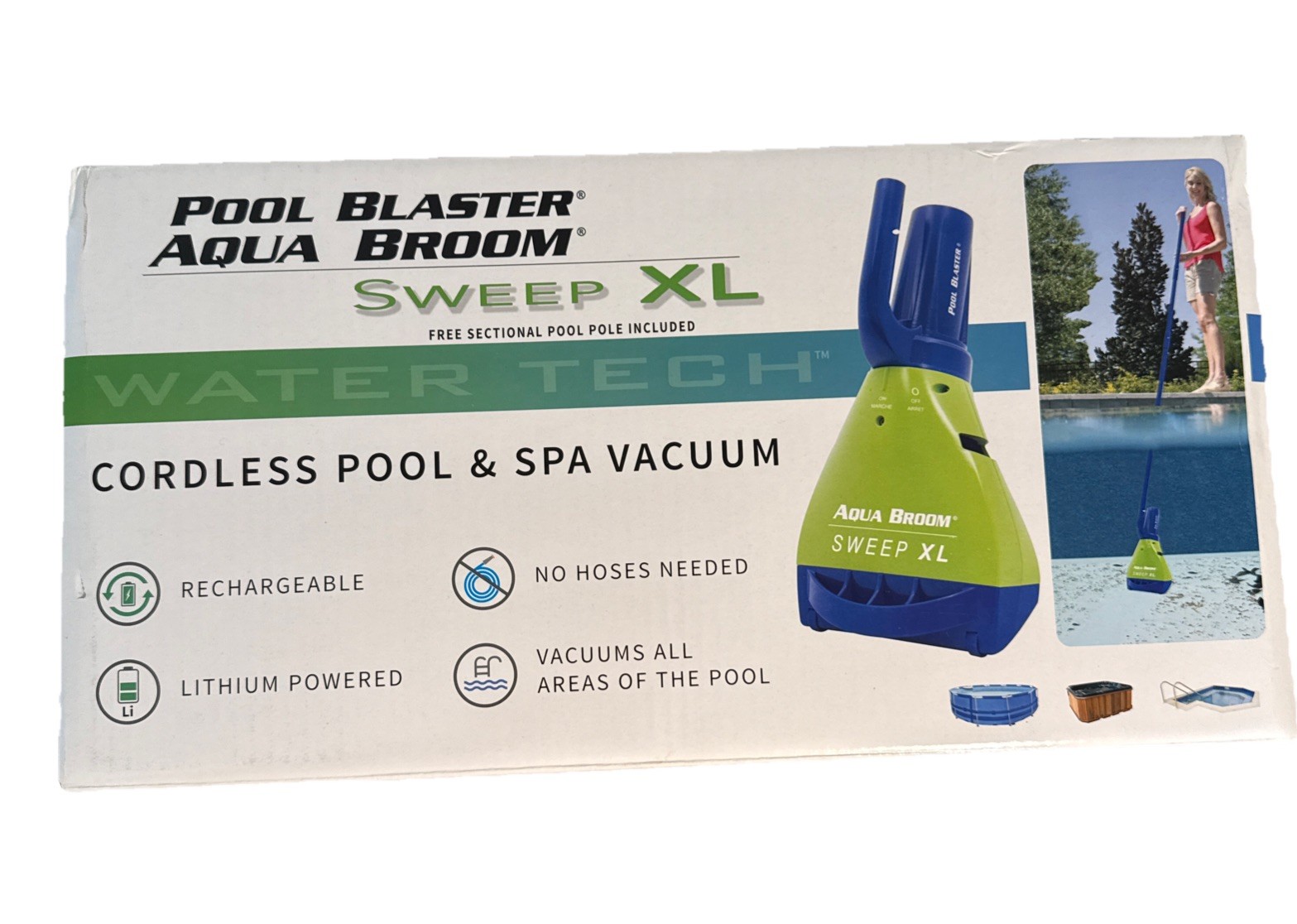 Pool Blaster Aqua Broom Sweep XL Cordless Pool and Spa Vacuum – 15001TL