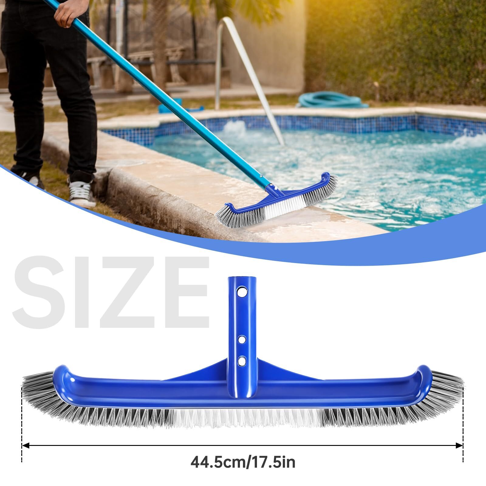 Cabezal de cepillo para piscina, cepillo duradero para fregar piscinas de 17&Prime;